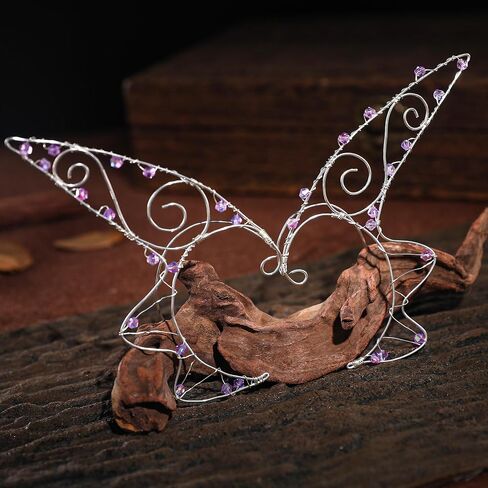 CoTeeZa Deer Elf Ear Cuff - أقراط خرافية بتصميم فراشة خضراء من القرون الوسطى زي قزم الأذن أصفاد أذن عصر النهضة زي نسائي من حجر الراين إكسسوارات الأذن لحفلات الهالوين والزفاف in Saudi Arabia