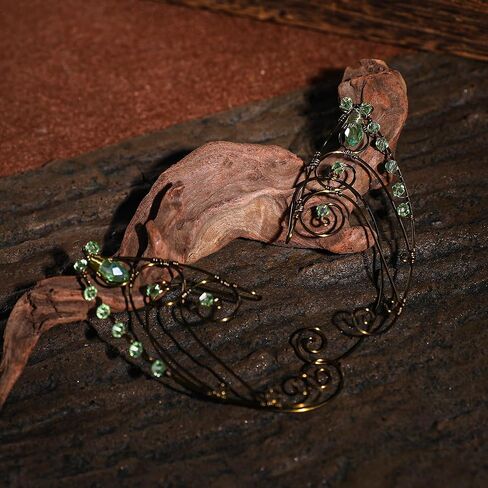 CoTeeZa Deer Elf Ear Cuff - أقراط خرافية بتصميم فراشة خضراء من القرون الوسطى زي قزم الأذن أصفاد أذن عصر النهضة زي نسائي من حجر الراين إكسسوارات الأذن لحفلات الهالوين والزفاف in Saudi Arabia