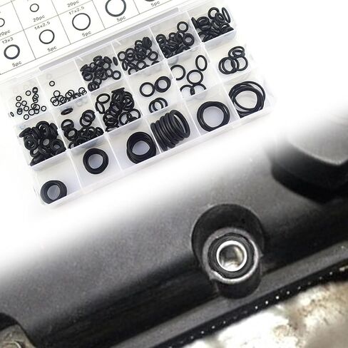 CHRYMUM 225PCS Car Rubber O-Ring Sealing Gasket Washer Seal Assortment Kit, Universal Gasket Washer Kits, Rubber O Ring Assortment Kits for Car Repair, Professional Plumbing, Air or Gas Connections in Saudi Arabia