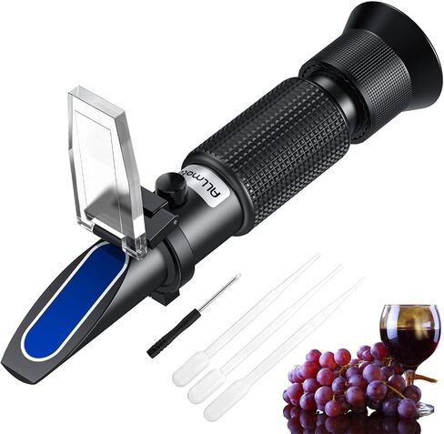 ALLmeter Grape Wine Refractometer Brix Alcohol Refractometer for Grape Wine Brewing Measure Sugar Content & Predict Alcohol Degree Dual Scale of 0-40% Brix & 0-25% vol Alcohol for Brewing Winemaking in Saudi Arabia