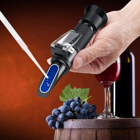 ALLmeter Grape Wine Refractometer Brix Alcohol Refractometer for Grape Wine Brewing Measure Sugar Content & Predict Alcohol Degree Dual Scale of 0-40% Brix & 0-25% vol Alcohol for Brewing Winemaking in Saudi Arabia