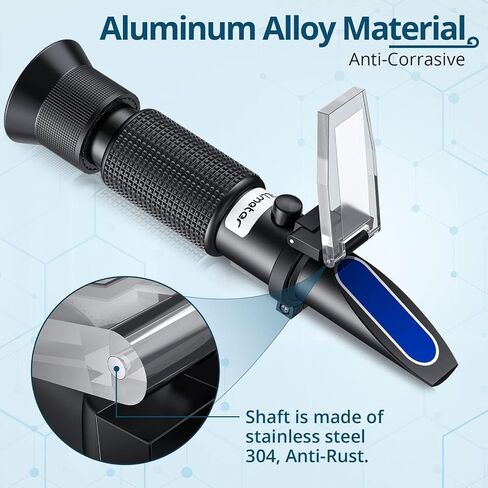 ALLmeter Grape Wine Refractometer Brix Alcohol Refractometer for Grape Wine Brewing Measure Sugar Content & Predict Alcohol Degree Dual Scale of 0-40% Brix & 0-25% vol Alcohol for Brewing Winemaking in Saudi Arabia