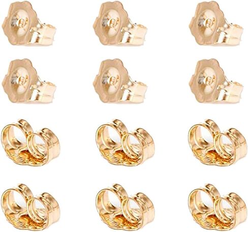 COOLJOY 14K Gold Earring Backs Ear Locking 6 Piece for Stud Ear Rings 3 Pairs in Saudi Arabia