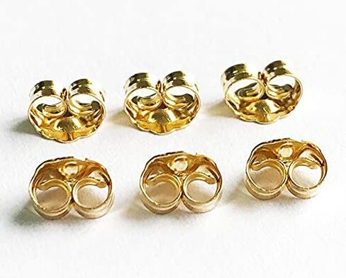 COOLJOY 14K Gold Earring Backs Ear Locking 6 Piece for Stud Ear Rings 3 Pairs in Saudi Arabia
