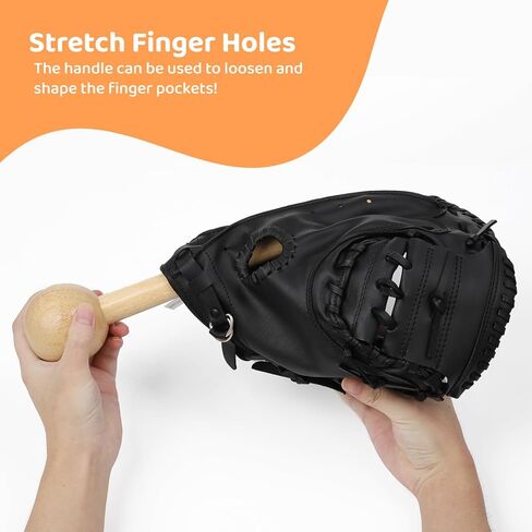 مجموعة قفازات البيسبول Varku مع حزام، مطرقة قفاز البيسبول لكسر القفازات، كرة لينة بحجم البيسبول وحزام لف مرن، مجموعة مطرقة خشبية صلبة in Kuwait