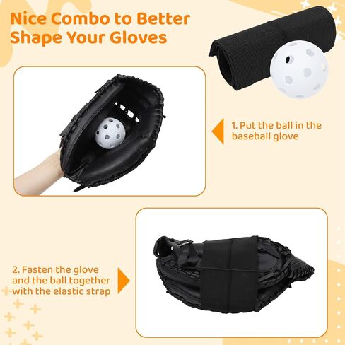 مجموعة قفازات البيسبول Varku مع حزام، مطرقة قفاز البيسبول لكسر القفازات، كرة لينة بحجم البيسبول وحزام لف مرن، مجموعة مطرقة خشبية صلبة in Kuwait