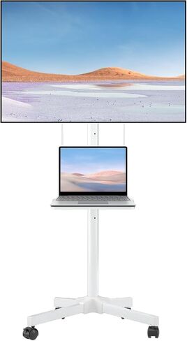 عربة تلفزيون متنقلة من Suptek لأجهزة تلفزيون بشاشة LCD مسطحة/منحنية مقاس 21-60 بوصة، بحد أقصى VESA 400x400 مع رف كمبيوتر محمول يحمل ما يصل إلى 77 رطلاً، ML55B in Kuwait