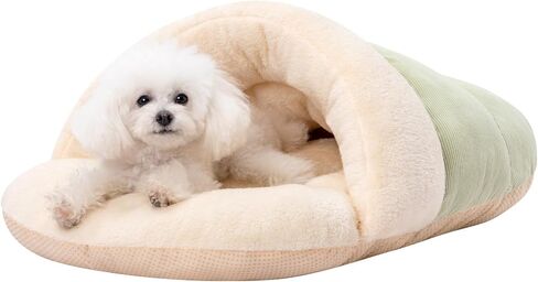 Jiupety Cat Bed Cave for Indoor Cats, Cute Slipper Cat Cave Bed, Washable Small Dog Cave Bed, Soft Plush Cat House Bed for Puppy and Kitten, Anti Slip Warm Pet House Nest, M 15lbs, Champagne. in Saudi Arabia