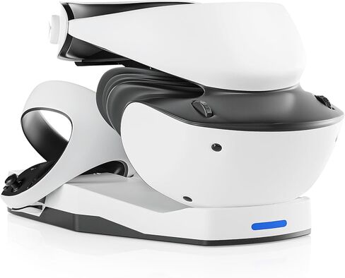 محطة شحن ANNAPRO لجهاز PS5 VR2، شاحن وحدات التحكم مع حامل عرض حامل سماعات الرأس VR، شحن مغناطيسي سريع لأجهزة تحكم Playstation VR2، 4 محولات مغناطيسية من النوع C وكابل من النوع C in Kuwait