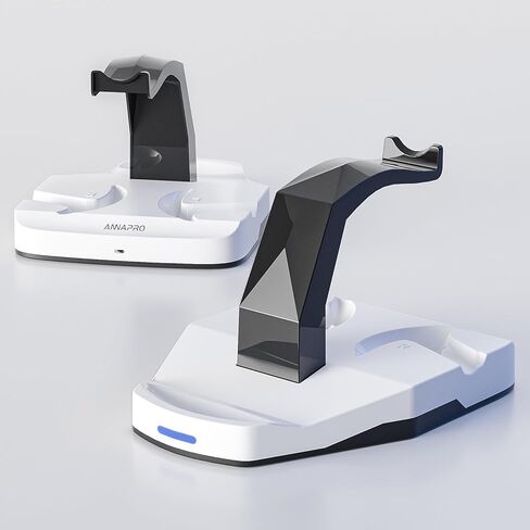 محطة شحن ANNAPRO لجهاز PS5 VR2، شاحن وحدات التحكم مع حامل عرض حامل سماعات الرأس VR، شحن مغناطيسي سريع لأجهزة تحكم Playstation VR2، 4 محولات مغناطيسية من النوع C وكابل من النوع C in Kuwait
