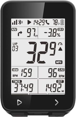 iGS320 GPS Bike Computer، IPX7 مقاوم للماء لاسلكي لركوب الدراجات، كمبيوتر GPS للملاحة، متوافق مع أجهزة استشعار Bluetooth ANT+، عداد السرعة MTB Tracker يناسب جميع الدراجات in Kuwait