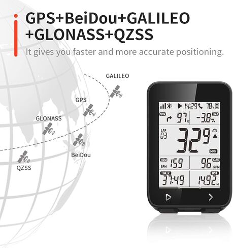 iGS320 GPS Bike Computer، IPX7 مقاوم للماء لاسلكي لركوب الدراجات، كمبيوتر GPS للملاحة، متوافق مع أجهزة استشعار Bluetooth ANT+، عداد السرعة MTB Tracker يناسب جميع الدراجات in Kuwait