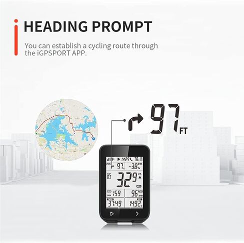 iGS320 GPS Bike Computer، IPX7 مقاوم للماء لاسلكي لركوب الدراجات، كمبيوتر GPS للملاحة، متوافق مع أجهزة استشعار Bluetooth ANT+، عداد السرعة MTB Tracker يناسب جميع الدراجات in Kuwait