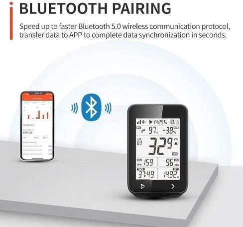 iGS320 GPS Bike Computer، IPX7 مقاوم للماء لاسلكي لركوب الدراجات، كمبيوتر GPS للملاحة، متوافق مع أجهزة استشعار Bluetooth ANT+، عداد السرعة MTB Tracker يناسب جميع الدراجات in Kuwait