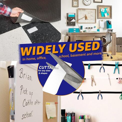 16 Sets 1 x 3 inch Adhesive Fastener Strips, Heavy Duty, Strong Back Adhesive Fasten Command Strips, Double Sided for School, Classroom, Office, Home Use, White in Kuwait