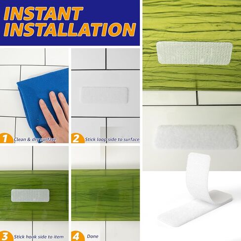 16 Sets 1 x 3 inch Adhesive Fastener Strips, Heavy Duty, Strong Back Adhesive Fasten Command Strips, Double Sided for School, Classroom, Office, Home Use, White in Kuwait