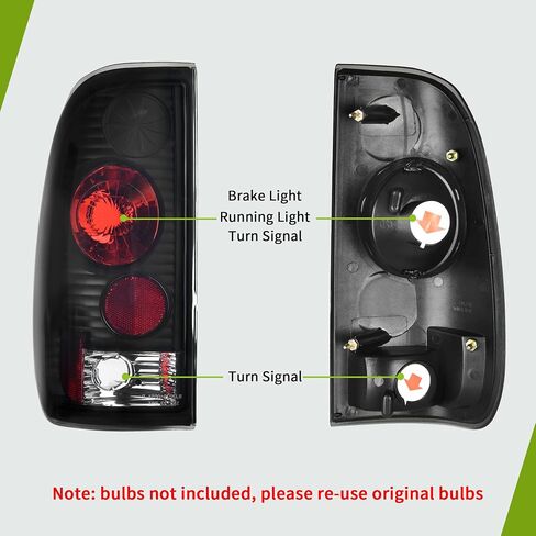 AUTOSAVER88 Tail Lights Compatible with 1997-2003 Ford F-Series F150 (Fits Styleside Models ONLY), 2004 F150 Heritage, 1999-2007 Ford F-250 F-350 F-350 Super Duty Pickup Truck Smoke Lens in Saudi Arabia