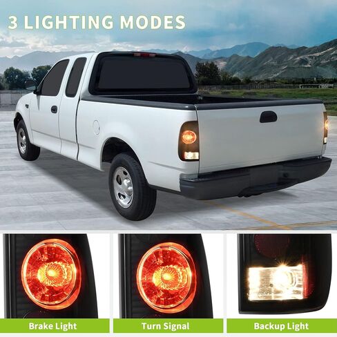 AUTOSAVER88 Tail Lights Compatible with 1997-2003 Ford F-Series F150 (Fits Styleside Models ONLY), 2004 F150 Heritage, 1999-2007 Ford F-250 F-350 F-350 Super Duty Pickup Truck Smoke Lens in Saudi Arabia