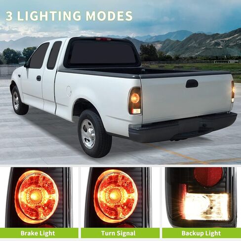 AUTOSAVER88 Tail Lights Compatible with 1997-2003 Ford F-Series F150 (Fits Styleside Models ONLY), 2004 F150 Heritage, 1999-2007 Ford F-250 F-350 F-350 Super Duty Pickup Truck Smoke Lens in Saudi Arabia