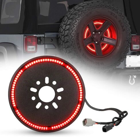 SUPAREE (Plug and Play Spare Tire Brake Light Wheel Light 3rd Third Brake Light fit for Wrangler 2007-2017 JK JKU YJ TJ,Red Light in Saudi Arabia