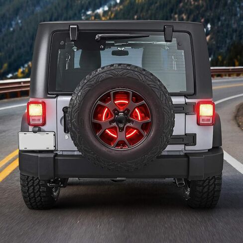SUPAREE (Plug and Play Spare Tire Brake Light Wheel Light 3rd Third Brake Light fit for Wrangler 2007-2017 JK JKU YJ TJ,Red Light in Saudi Arabia