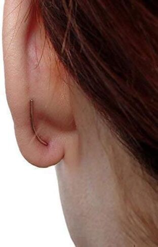 Handmade Ear Cuff Gold sterling silver dainty stud earrings ear crawlers curved bar stud earrings earcuff hypoallergenic bar earrings ear climber in Saudi Arabia