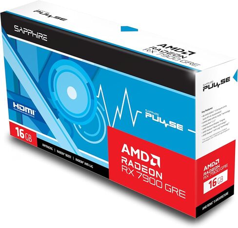بطاقة رسومات الألعاب Sapphire 11325-04-20G Pulse AMD Radeon RX 7900 GRE مع ذاكرة GDDR6 سعة 16 جيجابايت وAMD RDNA 3 in Kuwait