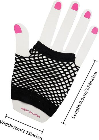 Anlaey Fishnet Gloves Stretchy Fingerless 80s Party Accessories Mesh Costume with Finger Loop for Women in Saudi Arabia