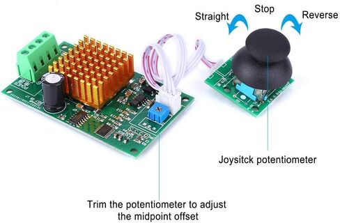 Motor Speed Controller, CCM4N DC12~30V Motor Controller Joystick CW/CCW Motor Speed Regulator with Overcurrent Protection 3A(DC 12-30V) in Kuwait