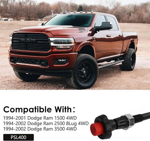 Fexhull PSL400 Axle Disconnect Fit for Dodge Ram 1500 2500 3500 1994, 1995, 1996, 1997, 1998, 1999, 2000, 2001, 2002, Upgraded Differential Cable Lock Kit in Saudi Arabia