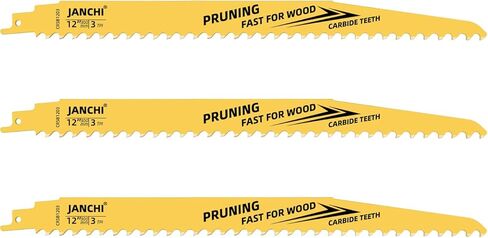 شفرة منشار ترددية من الكربيد 3 TPI مقاس 12 بوصة، قدرة تحمل للتقليم وقطع الخشب بسرعة (3 عبوات) in Kuwait