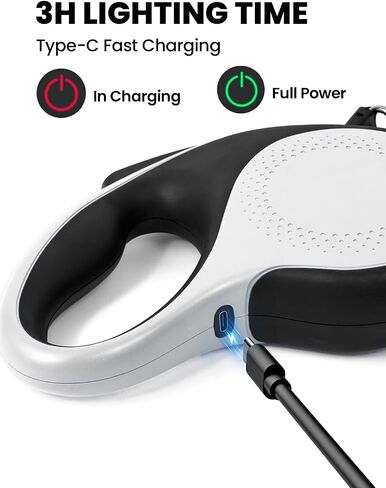 Retractable Dog Leash with Led Light, Douexio 16ft Rechargeable Walking Dog Leash for Small Medium Dogs Up to 66 lbs,360° Tangle-Free, One-Button Control, High Strength Hook in Saudi Arabia