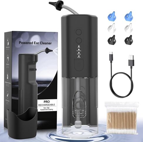 Water Powered Ear Cleaner, Electric Ear Wax Removal Tool, Ear Cleaning Irrigation Kit with Flushing System and 4 Clean Mode, Safe and Effective Ear Wax Removal Kit for Adults with 6 Ear Tips in Kuwait