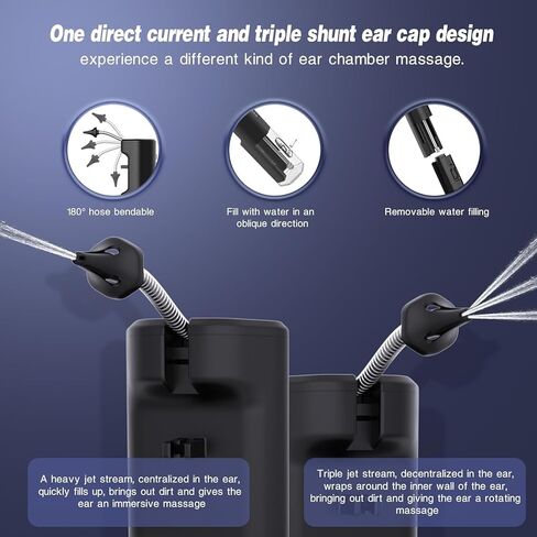 Water Powered Ear Cleaner, Electric Ear Wax Removal Tool, Ear Cleaning Irrigation Kit with Flushing System and 4 Clean Mode, Safe and Effective Ear Wax Removal Kit for Adults with 6 Ear Tips in Kuwait