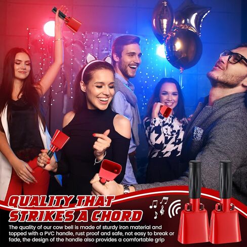 Lukmaa 10 قطع من جرس البقر الحديدي مع مقبض يدوي لصانعي الضوضاء للمناسبات الرياضية، أداة جرس البقر لألعاب كرة القدم، 6.1 × 2.56 × 1.57 بوصة in Kuwait