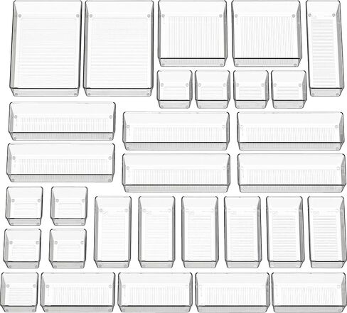 Simple Houseware 20-Pack Clear Plastic Drawer Organizers (6S, 7M, 5L, 1 XL, 1XXL) in Kuwait