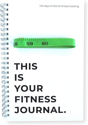 مخطط اللياقة البدنية مقاس 15.24 سم × 22.86 سم أكثر من 170 يومًا من تتبع صالة الألعاب الرياضية وتحديد الأهداف، يأتي مع شريط للجسم مقاس 60 بوصة، و10 مساحات كبيرة لكل تمرين، وتتبع نظامك الغذائي وتحقيق أهدافك in Kuwait