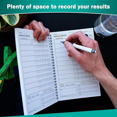 مخطط اللياقة البدنية مقاس 15.24 سم × 22.86 سم أكثر من 170 يومًا من تتبع صالة الألعاب الرياضية وتحديد الأهداف، يأتي مع شريط للجسم مقاس 60 بوصة، و10 مساحات كبيرة لكل تمرين، وتتبع نظامك الغذائي وتحقيق أهدافك in Kuwait