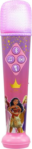 ميكروفون eKids Disney Princess Karaoke للأطفال، ميكروفون بلوتوث يتضمن موسيقى مدمجة وعرض ضوئي، مصمم لمحبي ألعاب أميرات ديزني in Saudi Arabia