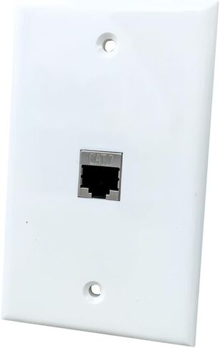 1 Port Cat7 Ethernet Wall Plate Female to Female - Shielded Cat 7 Keystone Jack Outlet Cover Plate for CAT8/CAT7/CAT6e Network Cable in Kuwait