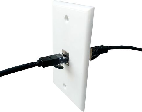 1 Port Cat7 Ethernet Wall Plate Female to Female - Shielded Cat 7 Keystone Jack Outlet Cover Plate for CAT8/CAT7/CAT6e Network Cable in Kuwait
