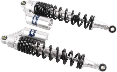 دراجة نارية Luckmart مقاس 15.75 بوصة 400 مم ممتصة للصدمات تعليق خلفي شديد التحمل عالمي لهوندا سوزوكي وياماها وكاواساكي ATV Go Kart Quad Dirt Sport Bikes أسود فضي (زوج واحد) in Kuwait