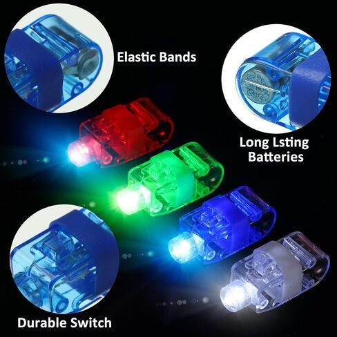 300 Pieces Finger Lights Light up Party Favors Finger Flashlights LED Finger Lights Glow Rings LED Party Favors Glow in The Dark for Birthday Wedding Party Toys, 4 Colors (Red, Blue, Green, Yellow) in Saudi Arabia