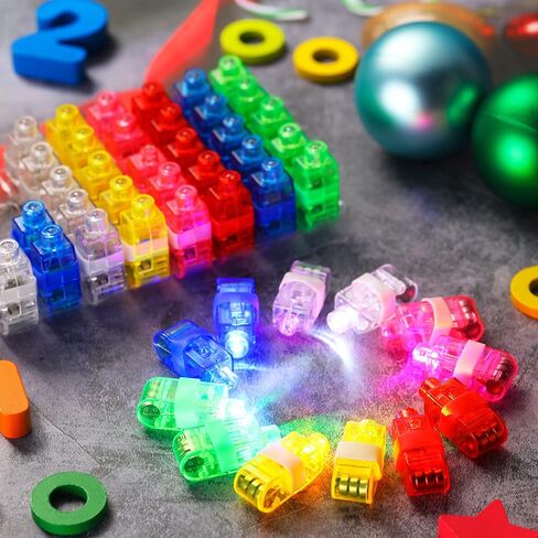 300 Pieces Finger Lights Light up Party Favors Finger Flashlights LED Finger Lights Glow Rings LED Party Favors Glow in The Dark for Birthday Wedding Party Toys, 4 Colors (Red, Blue, Green, Yellow) in Saudi Arabia