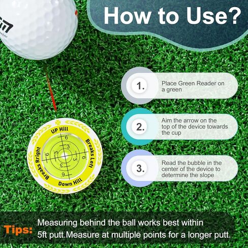 علامات كرة الجولف من Uross لوضع Green- Pro Golf Green Reader، ملحقات الجولف هدايا الجولف للرجال والنساء، علامة كرة الجولف المغناطيسية لمشبك القبعة in Kuwait