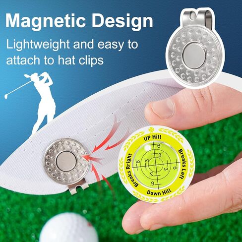علامات كرة الجولف من Uross لوضع Green- Pro Golf Green Reader، ملحقات الجولف هدايا الجولف للرجال والنساء، علامة كرة الجولف المغناطيسية لمشبك القبعة in Kuwait