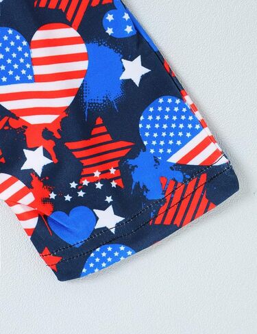 4th من يوليو طفل رضيع أفرول العلم الأمريكي رومبير حزام بذلة يوم الاستقلال الزي ملابس الصيف مجموعة قصيرة غير رسمية in Kuwait