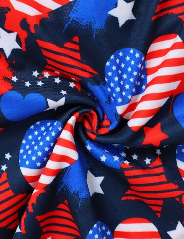 4th من يوليو طفل رضيع أفرول العلم الأمريكي رومبير حزام بذلة يوم الاستقلال الزي ملابس الصيف مجموعة قصيرة غير رسمية in Kuwait