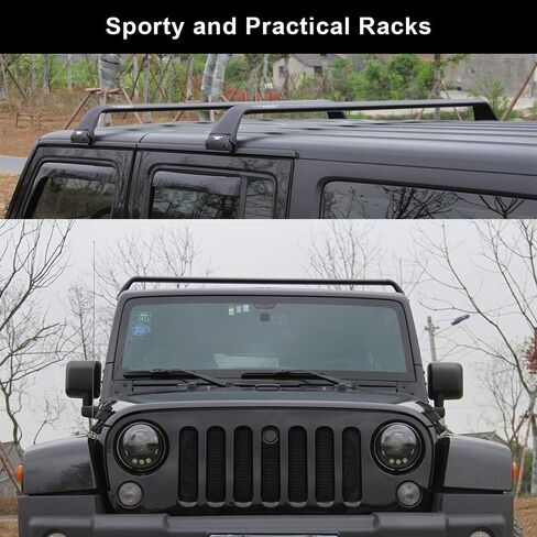 Snailfly Black Luggage Roof Rack Fit for 2007-2024 Jeep Wrangler JK JL Gladiator JT 2&4 Door Cross Bars in Kuwait