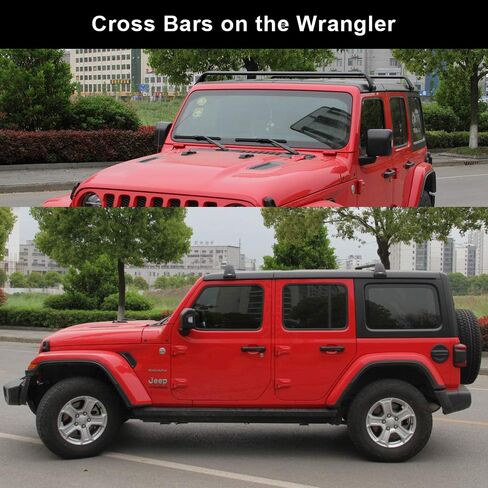 Snailfly Black Luggage Roof Rack Fit for 2007-2024 Jeep Wrangler JK JL Gladiator JT 2&4 Door Cross Bars in Kuwait